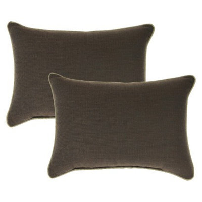 Smith & Hawken 2-Piece Outdoor Lumbar Pillow Set - Espresso