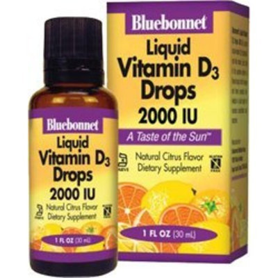 Bluebonnet Liquid Vitamin D3 Drops 2000 IU, Citrus, 1 Ounce