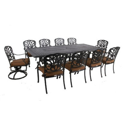 Oakland Living Corp. Hampton 11-Piece Aluminum Patio Dining Furniture Set