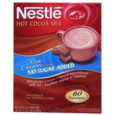 Nestlé Hot Cocoa Mix, Rich Chocolate Flavor, No Sugar Added, 60 Envelopes