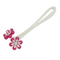 Girls Fuchsia White Flower Shape Face Neck Chin Roller Massager