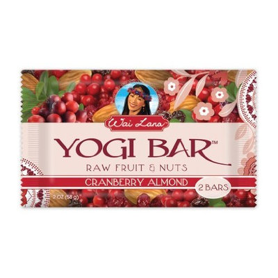 Wai Lana Yogi Bar, Cranberry Almond, 2-Ounce Bars (Pack of 12)