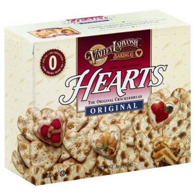 Valley Lahvosh Baking Co. Janet Saghatelian's Original Hearts Crackerbread, 3 oz, (Pack of 6)