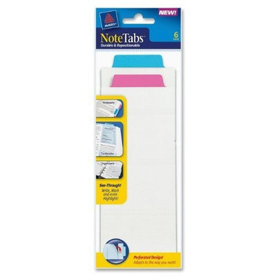 Avery® NoteTabs(TM) 3 inch x 7.5 inch, Perforated, Neon Blue and Magenta, 6 per pack