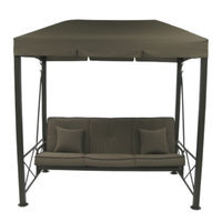 Numark 3 Person Patio Swing With Gazebo Top Cover - Brown