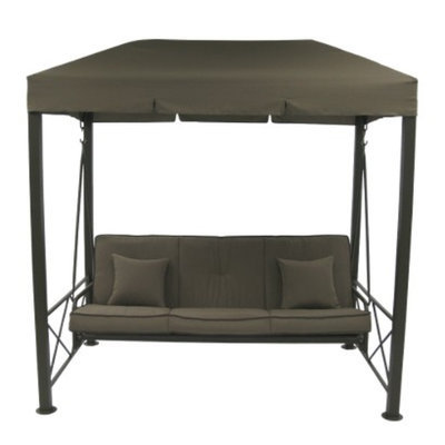 Numark 3 Person Patio Swing With Gazebo Top Cover - Brown