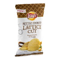 LAY'S® Kettle Cooked Lattice Cut Chips Roasted Garlic & Sea Salt