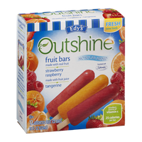 Edy's Outshine Fruit Bars No Sugar Added Strawberry, Raspberry and Tangerine - 12 CT