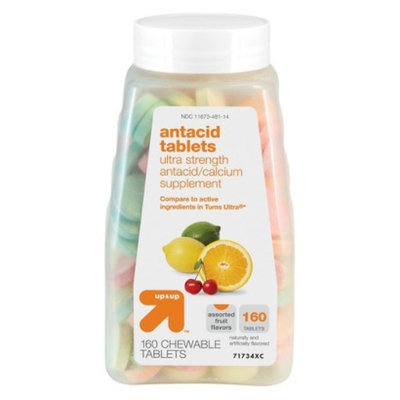 up & up Ultra Strength Antacid Tablets Assorted Fruit Flavor,C28 160