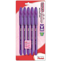 Pentel R.S.V.P. Colors Ballpoint Pen, 1.0mm, Medium Line, Violet Ink, 5 Pack (BK91CRBP5V)