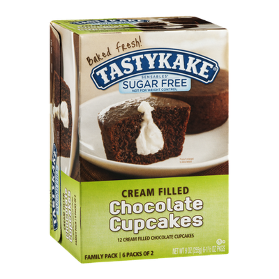 Tastykake® Sensables Sugar Free Cream Filled Chocolate Cupcakes