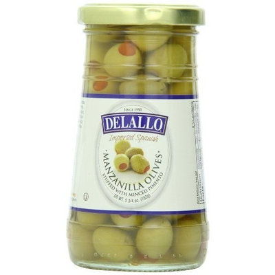Delallo Olives, Manzanilla Olives Stuffed With Minced Pimento, 5.75 Ounce (Pack of 12)