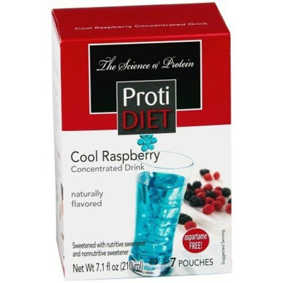 Protidiet Proti Diet Cool Raspberry Concentrated Drink Mix (7 Pouches) Aspartame Free