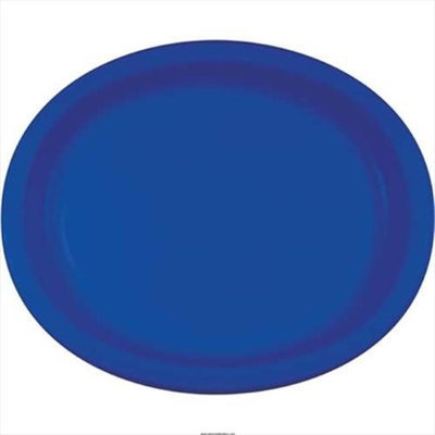 Creative Converting 433147 10 X 12 In. Cobalt Oval Platters Paper - Case of 96