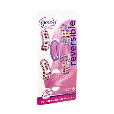 Goody Girls Reversible Double-Sided Double Face Snap Clips - 6 CT