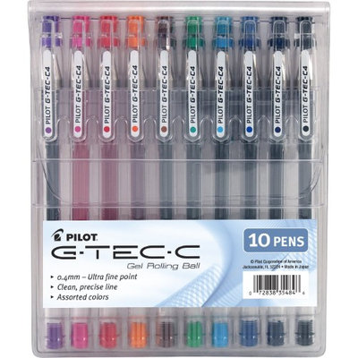 Pilot Corp Of America 35484 G-Tec-C Ultra Gel Ink Stick Pen Assorted Ink - 0.4mm.