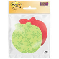 Post It Post-it Super Sticky Notes, 3 in x 3 in, Apple Shape, Assorted Colors, 2 Pads/Pack (7350-APL)