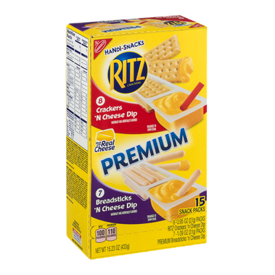 Nabisco RITZ Handi-Snacks Crackers 'n Cheese Dip / Premium Breadsticks 'n Cheese Dip Snack Packs