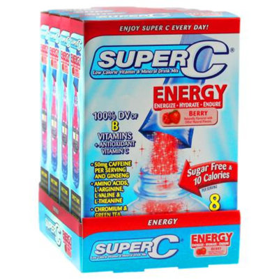 Super C Energy Vitamin & Mineral Drink Mix, Berry, 32 ea