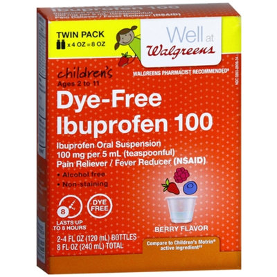 Walgreens Ibuprofen 100Mg Child Dye Free Berry Suspension 2 Pack