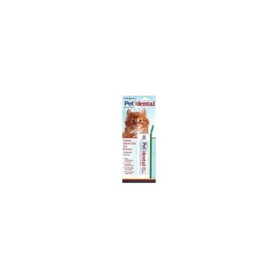 Four Paws Pet Dental with Fluoride Toothbrush & Toothpaste Kit for Cats (Original Flavor)