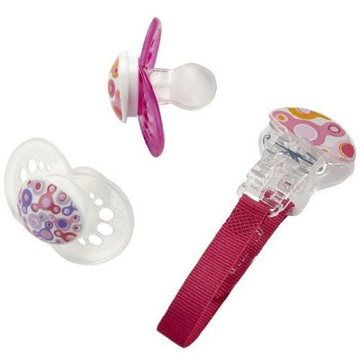 MAM TrendsSilicone Pacifier and Clip, Colors may vary, 2-Count