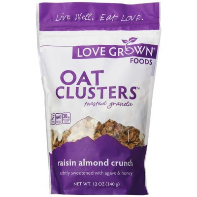 Love Grown Foods Oat Clusters and Love, Raisin Almond Crunch, 12 Ounce