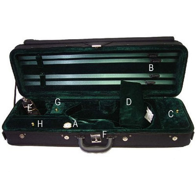 ViolinSmart Oblong Violin Case 4/4 Full Size (Green)