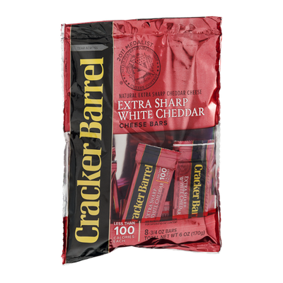 Cracker Barrel Extra Sharp White Cheddar Cheese Bars - 8 CT
