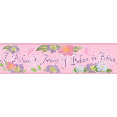 York Wall Coverings Believe in Fairies Wallpaper Border - Pink