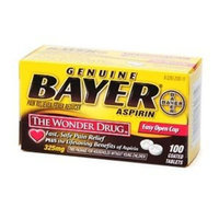 Genuine Bayer Aspirin Pain Reliever, 325mg Tablets, Easy Open Cap 100 ea