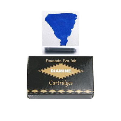Pk/18 DIAMINE Fountain Pen Ink Cartridges, SAPPHIRE BLUE