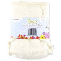 Kissaluvs Cotton Fleece Hybrid One Size Contour Diaper, Unbleached (Discontinued by Manufacturer)