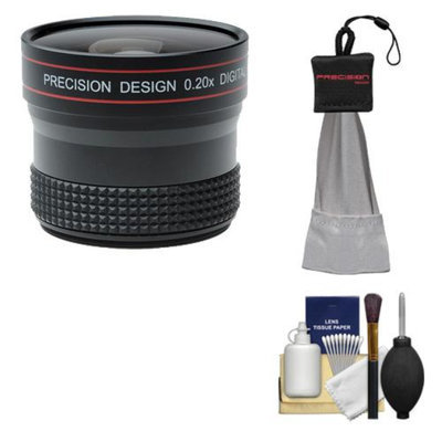 Precision Design 0.20x HD High Definition Fisheye Lens with Cleaning & Accessory Kit for Nikon D3100, D3200, D5100, D5200, D7000, D600, D700, D800, D4 Digital SLR Cameras