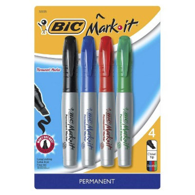 BIC BIC Mark It Asst. Chisel tip Permanent Markers