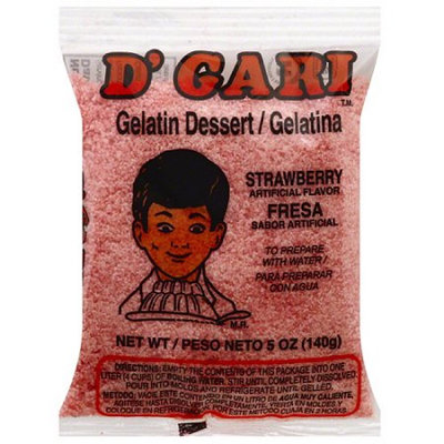 D'Gari Strawberry Gelatin Dessert Mix, 5 oz, (Pack of 24)