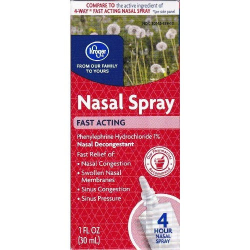 Kroger Nasal Four Decongestant Spray (Phenylephrine hydrochloride 1