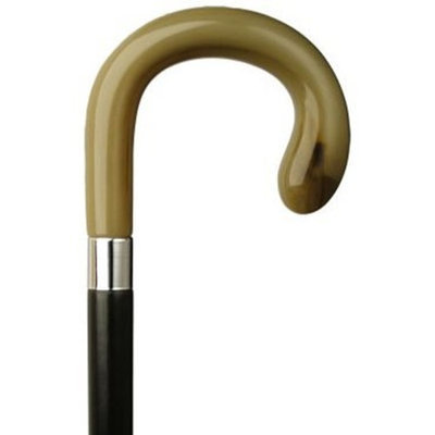 Harvy Men Crook Cane Black Maple Shaft, Horn Handle -Affordable Gift! Item #HAR-9121231