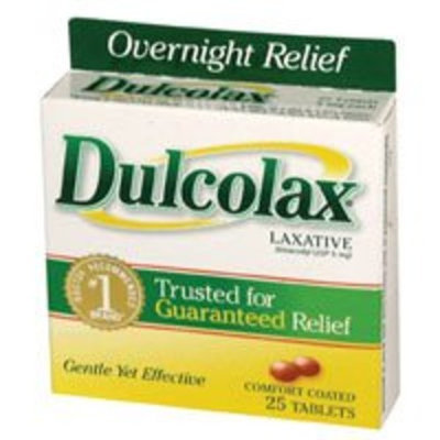Dulcolax Laxative Tablets 5Mg relieves Constipation - 25 Each