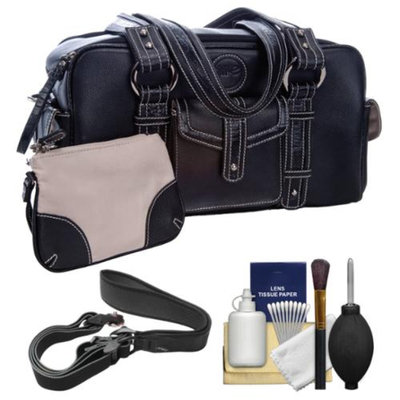 Jill-E Jill-e Small Leather Digital SLR Camera Bag (Black) with Camera Strap + Accessory Kit