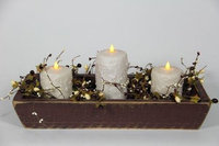 Delighted Home DH-3PTBUC Burgundy 3 Pillar Trough with 1 6 in. and 2 4 in. Cream Pillars and Garland