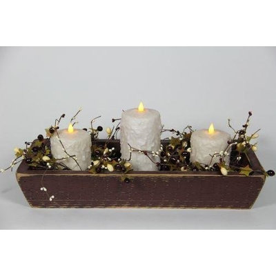 Delighted Home DH-3PTBUC Burgundy 3 Pillar Trough with 1 6 in. and 2 4 in. Cream Pillars and Garland