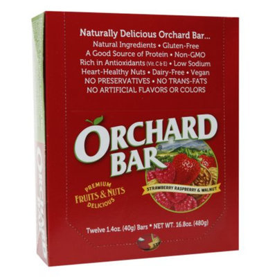 Orchard Bars Fruits & Nuts 12/1.4oz, Strawberry, Raspberry & Walnut Bar, 16.8 oz