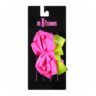in Btween Rose Pink and Green Hair Clips