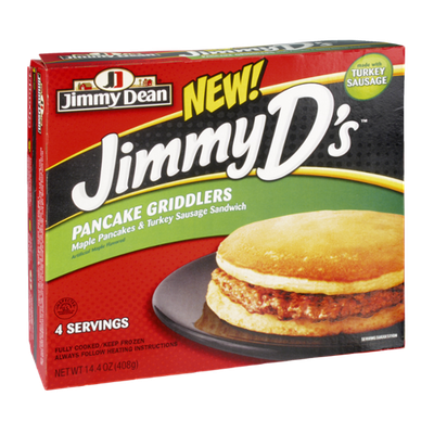 Jimmy Dean Jimmy D's Pancake Griddlers Maple Pancakes & Turkey Sausage Sandwich - 4 CT