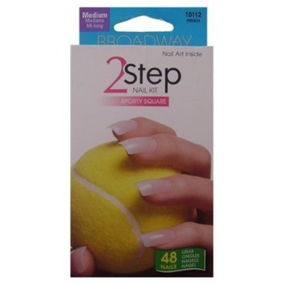 Kiss® Products Broadway 2 Step Medium Sport Square Nail Kit, 48 Nails with Nail Art