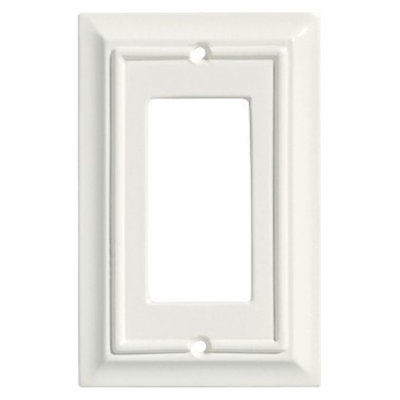 Brainerd Wood Architectural Single GFCI/Rocker Wall Plate - White
