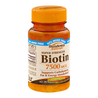 Sundown Naturals Super Strength Biotin Tablets - 75 CT