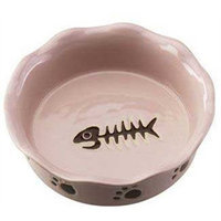 Ethical 5-Inch Ruffled Cat Dish, Pink