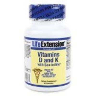 Life Extension Vitamin D with Sea Iodine and Vitamin K2, Vegetarian Capsules, 60-Count